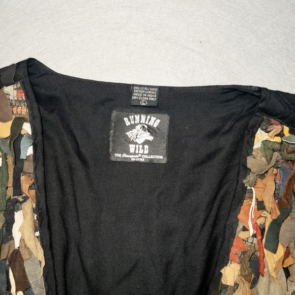 Vtg Western Vest Running Wild The Stampede Collection Womens Large Suede Leather - Picture 8 of 8